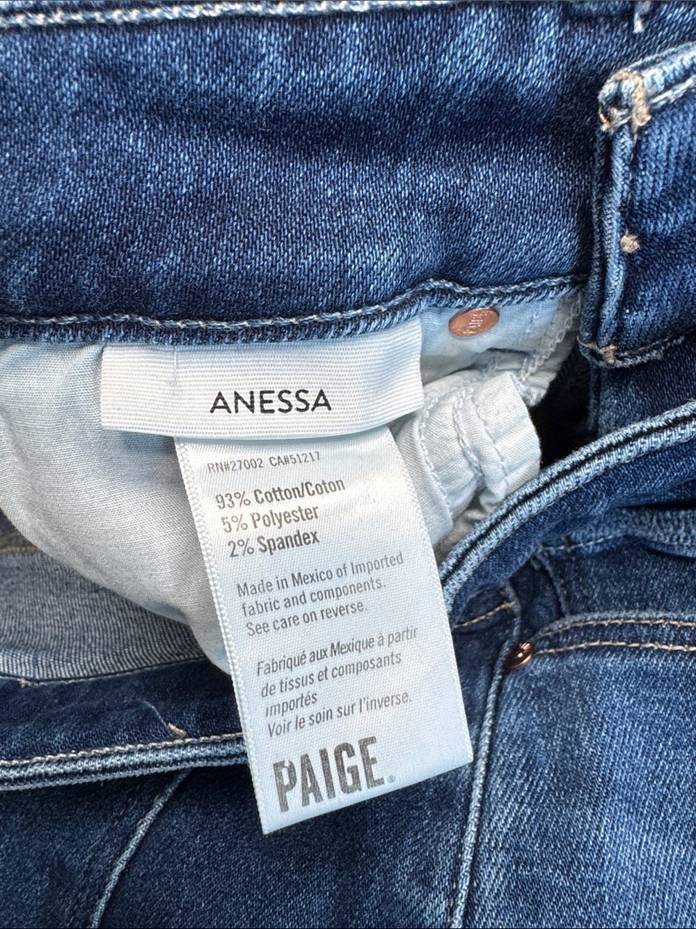 PAIGE ANESSA Women’s Blue Wide-Leg High-Rise Jeans - Picture 5 of 10